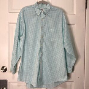 𝅺BROOKS Brother 346 The Original Polo Shirt Gingham Green White Size Large